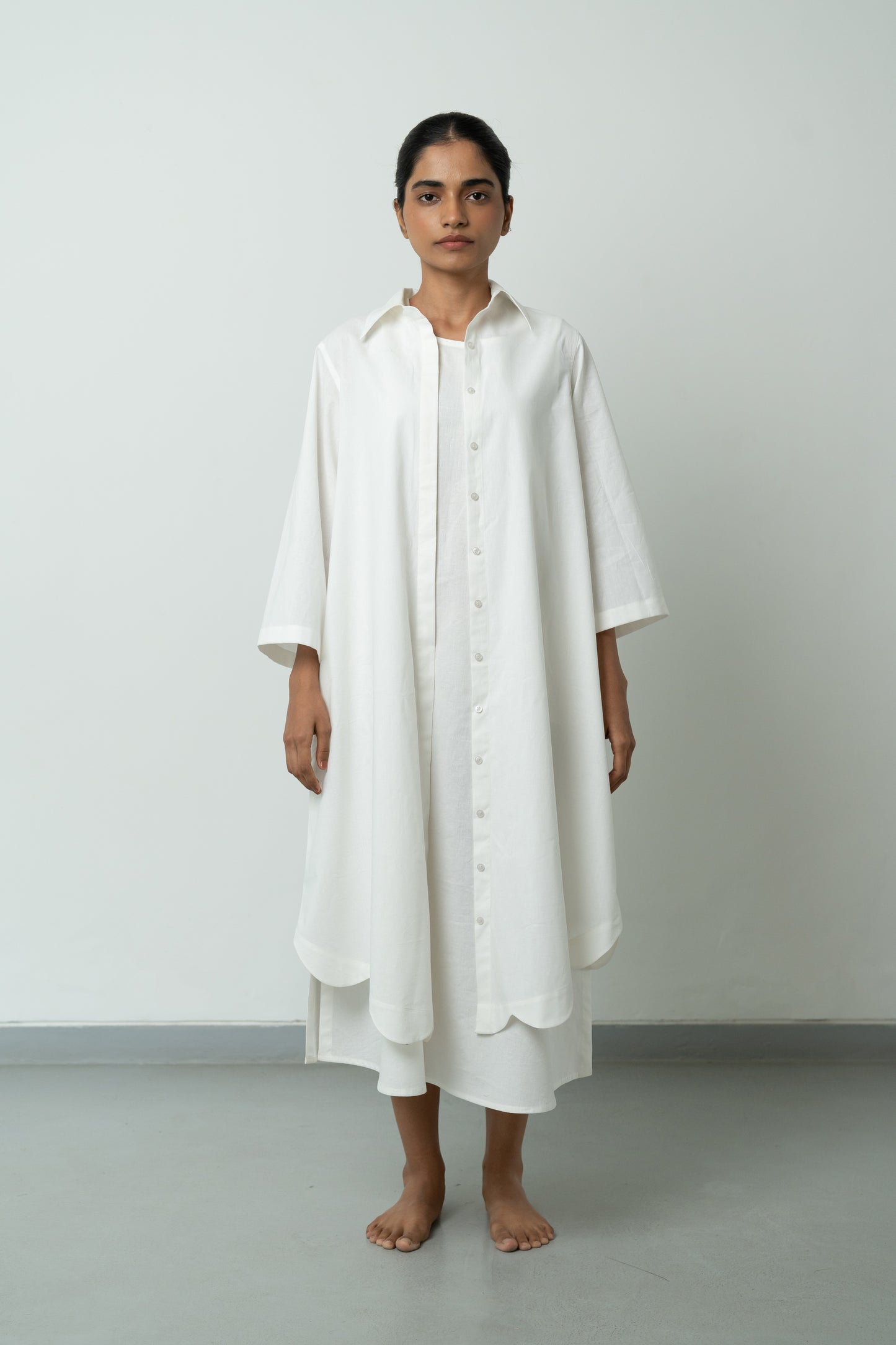White Not-so-regular Shirt Jacket