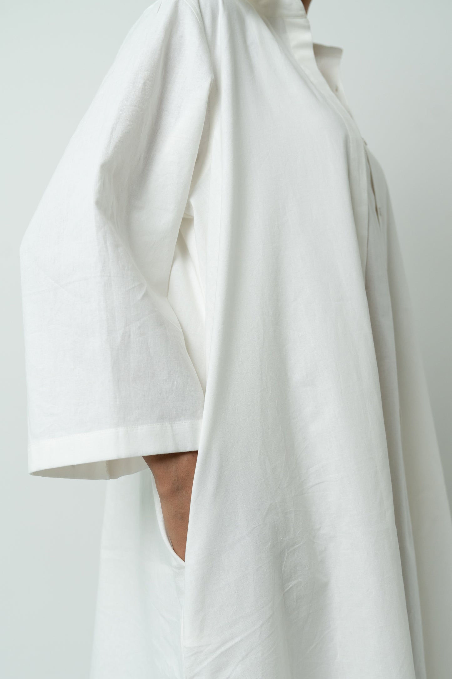 White Not-so-regular Shirt Jacket
