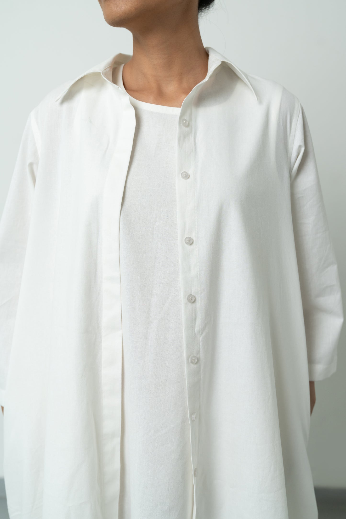 White Not-so-regular Shirt Jacket