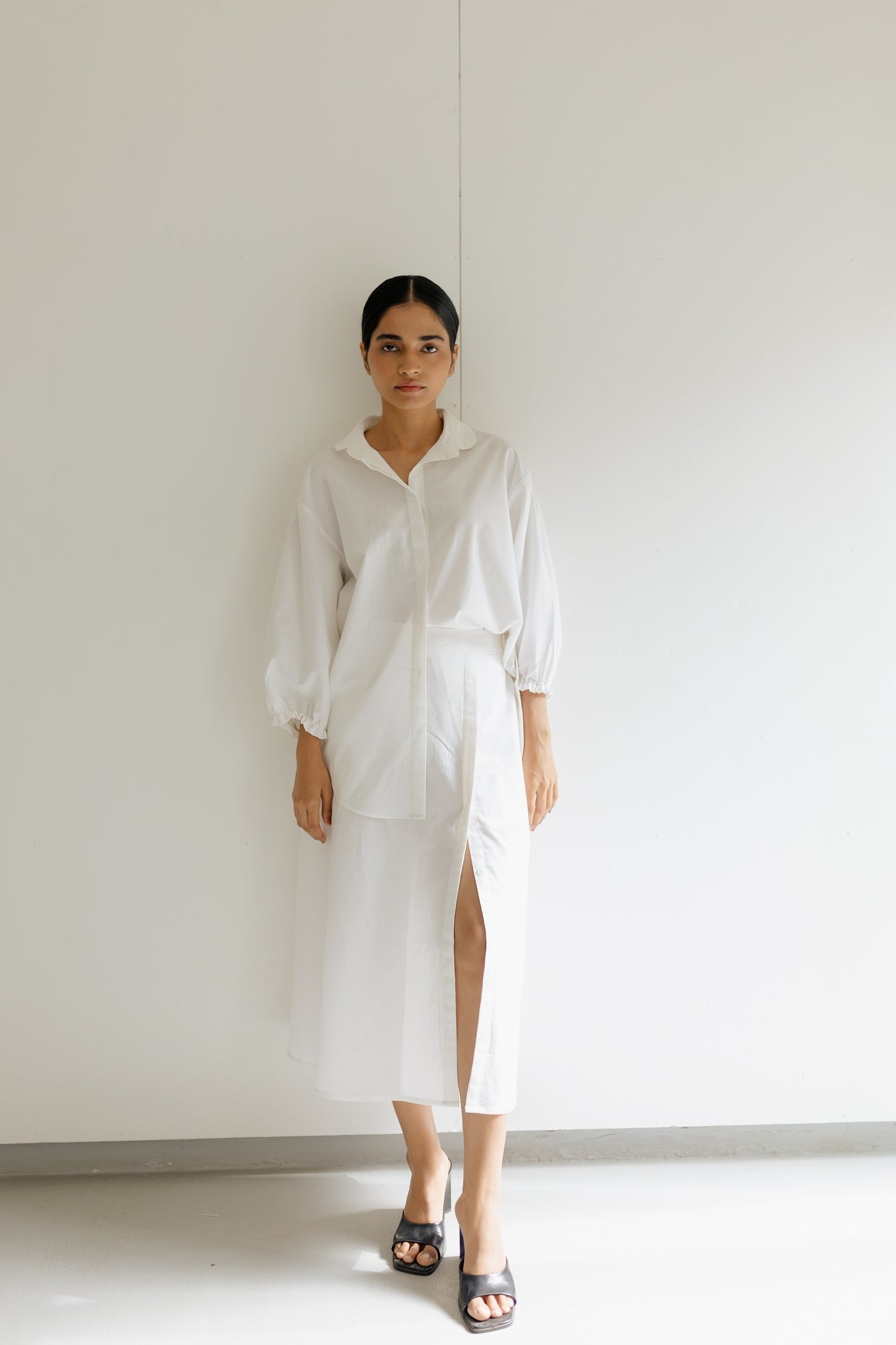 Mid-length White Shirt