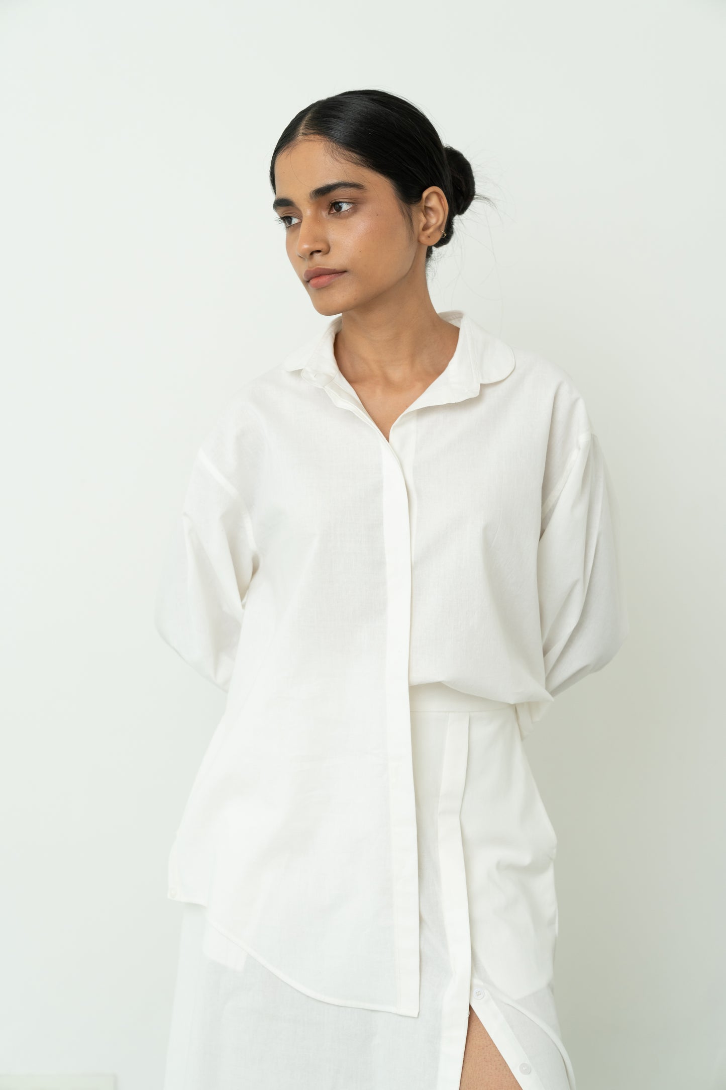 Mid-length White Shirt