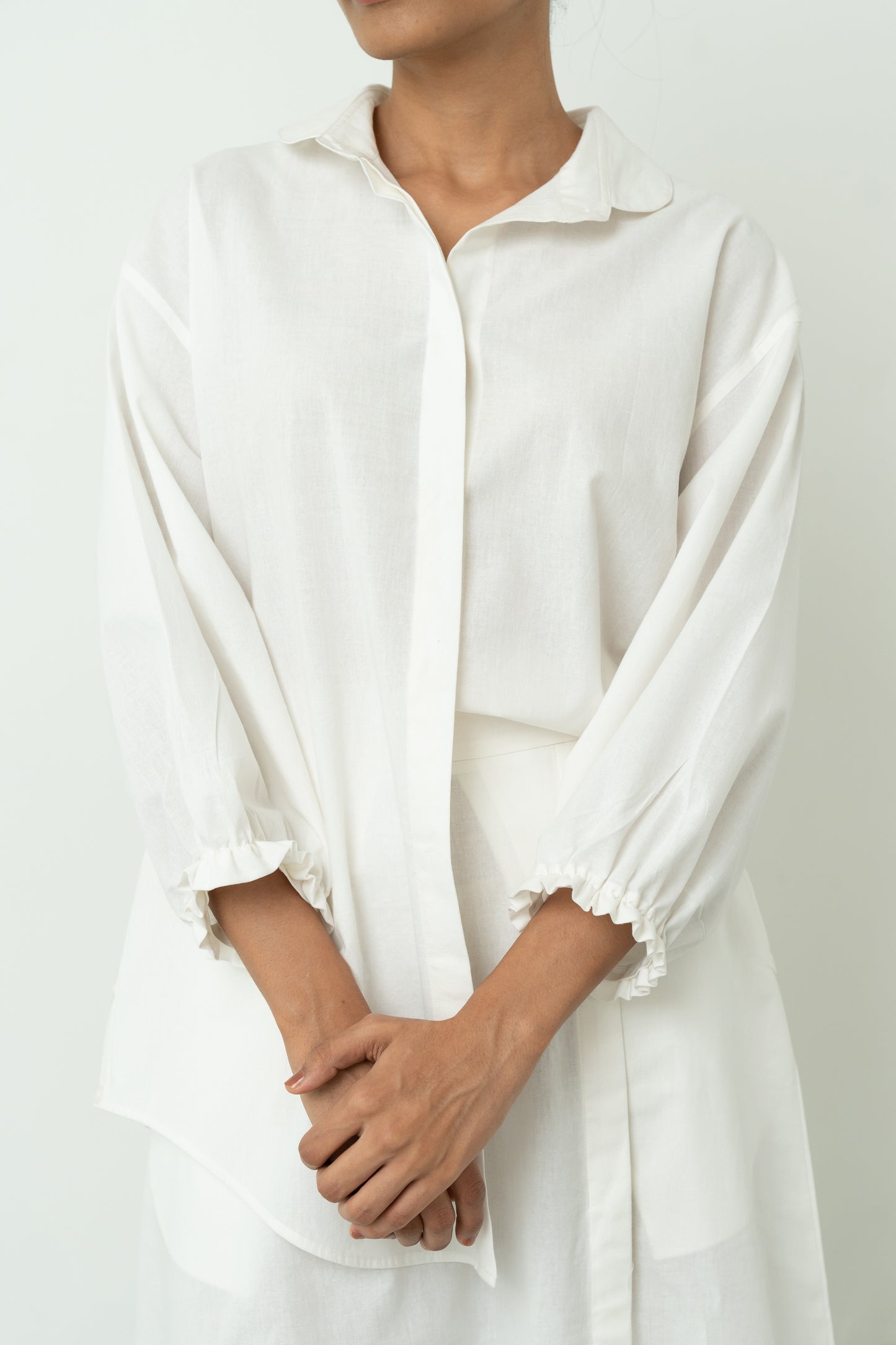 Mid-length White Shirt