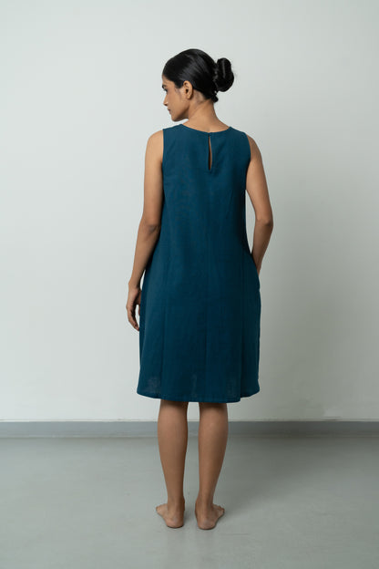 Indigo A-line Blue Pocket Dress