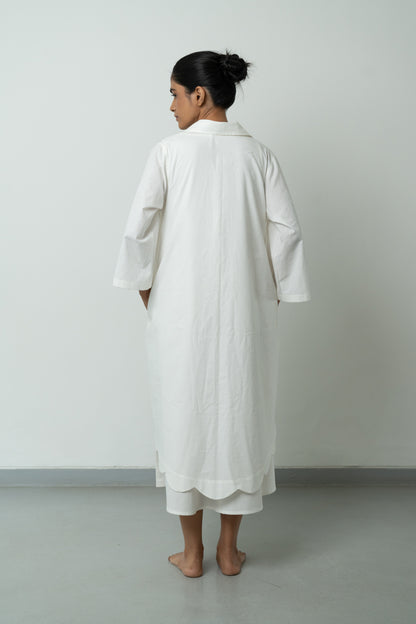 White Not-so-regular Shirt Jacket