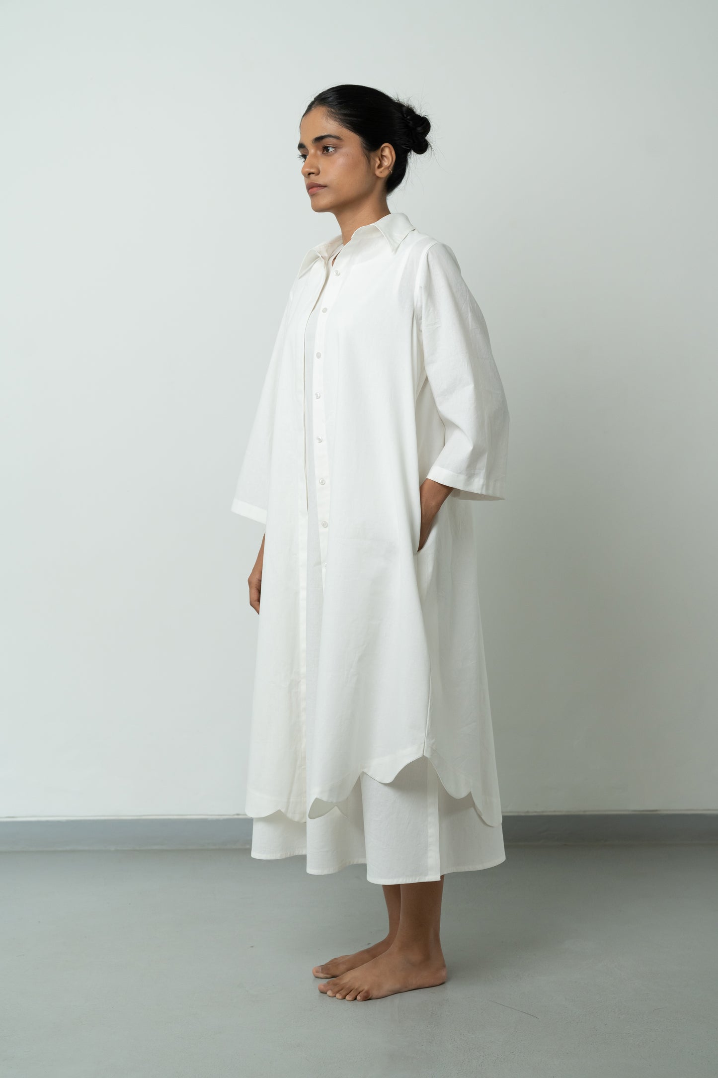 White Not-so-regular Shirt Jacket