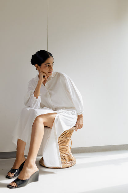 Single Slit White Skirt