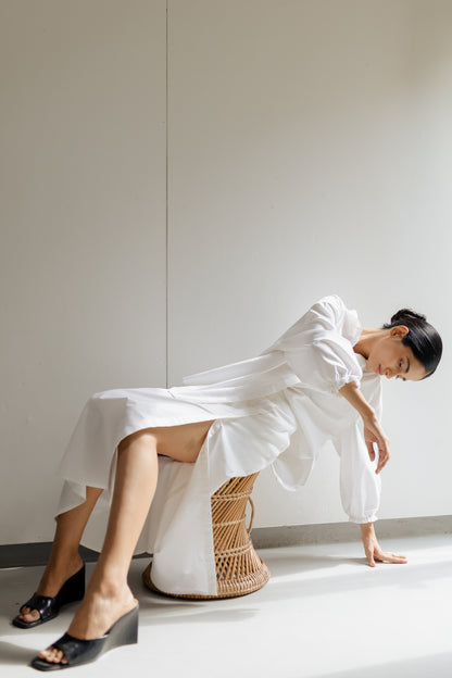 Single Slit White Skirt